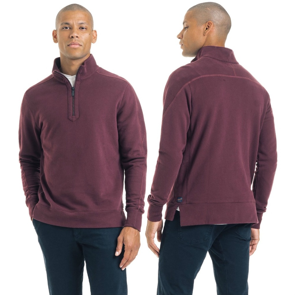 New! Good Man Quarter Zip Split Tail Mock Sweatshirt
